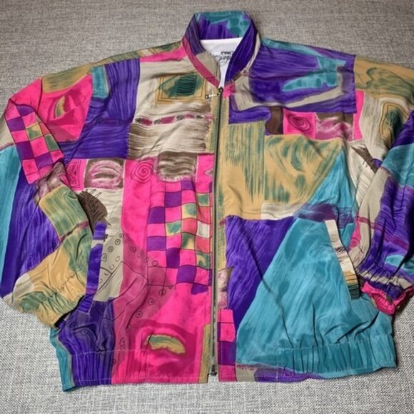 Hana Sport Vintage Windbreaker Multi-color 1980’s Women’s X-Small - Picture 2 of 8